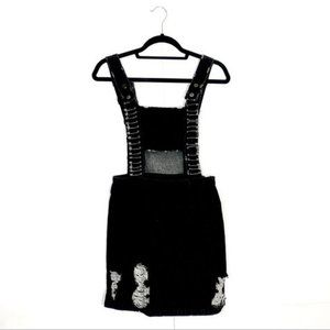 NWT $198 LF Carmar Enzo Pins Black Overall Dress